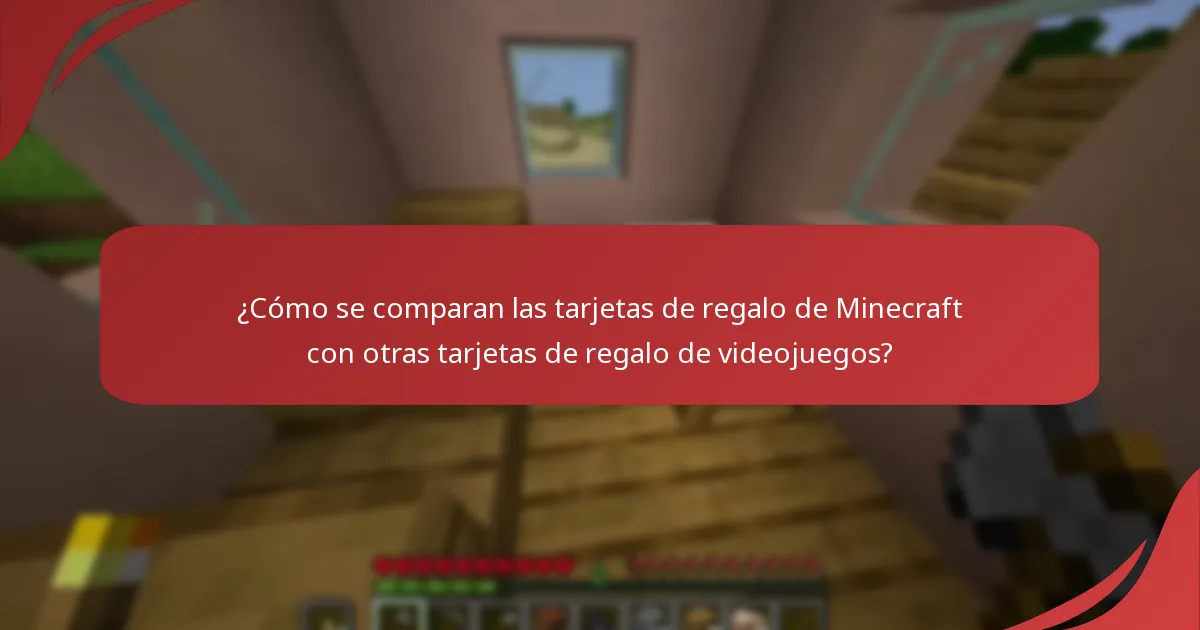 ¿Cómo se comparan las tarjetas de regalo de Minecraft con otras tarjetas de regalo de videojuegos?