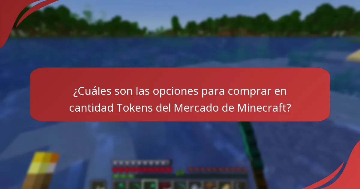 ¿Cuáles son las opciones para comprar en cantidad Tokens del Mercado de Minecraft?